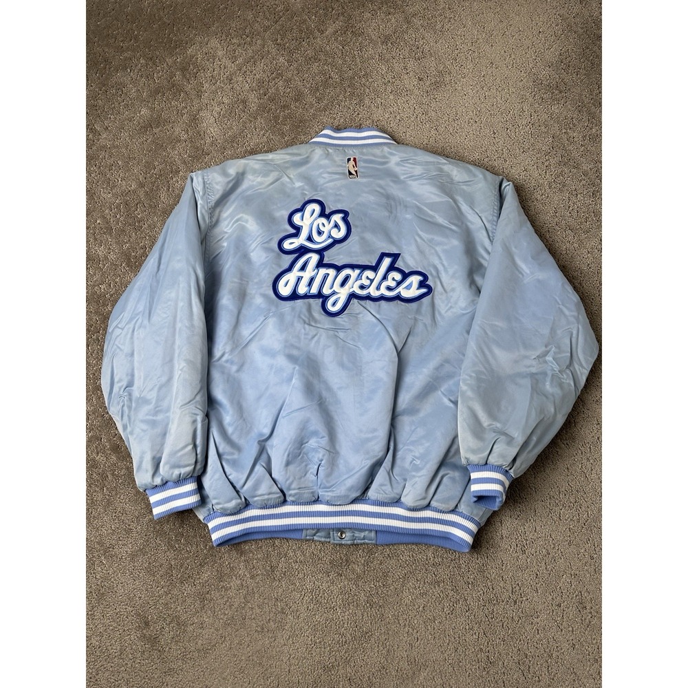 Vintage Mens Jacket 90s HARDWOOD CLASSIC LOS ANGELES LAKERS SATIN, NBA Size L
